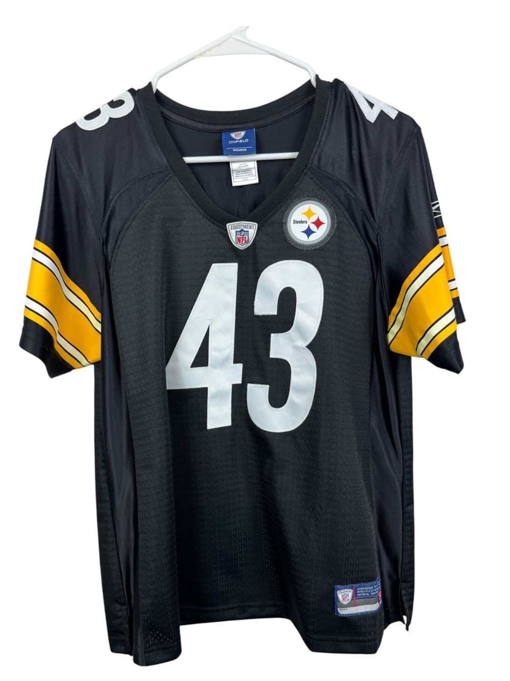 Troy Polamalu #43 Pittsburgh Steelers Reebok NFL Jersey Women's L